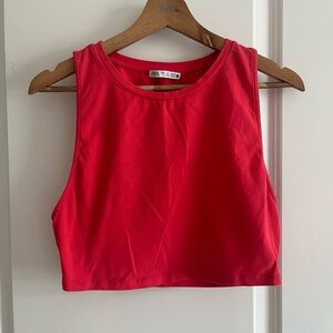 Zara Hot Pink Crop top sz L